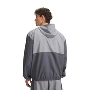 Under armour Veste coupe-vent grise en polyester pour homme, avec capuche, bicolore grise, pour une utilisation extérieure légère