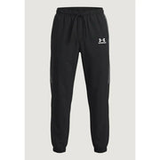 Under armour Pantalon noir pour homme avec empiècements latéraux gris et logo blanc sur la cuisse gauche, idéal pour les activités sportives.