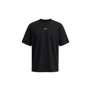 Under Armour T-shirt noir en coton pour homme, coupe classique, avec un petit logo blanc sur la poitrine.