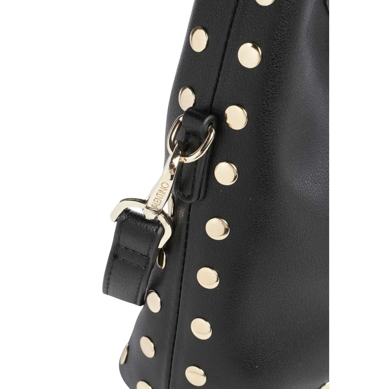 Valentino bags women black leather handbag with gold-tone studs and silver-toned metal clasp synthetic W16 x H30 cm