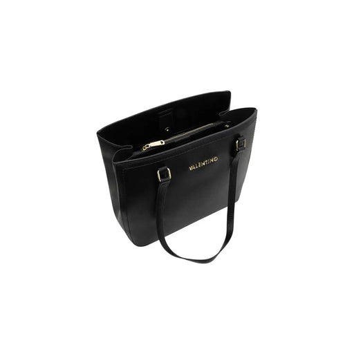 Sac cabas Valentino en cuir noir avec finitions dorées et design minimaliste, bandoulière synthétique 34 x 29 x 15 cm