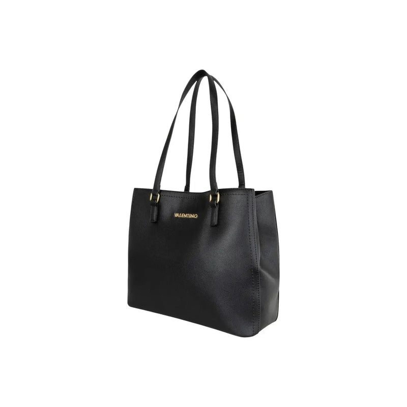 Black valentino tote bag with textured leather and gold-tone hardware for women shoulder bag synthetic W34 x H29 x L15 cm
