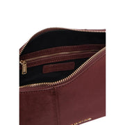 Valentino bags women bordeaux suede shoulder bag 26cm with burgundy leather crossbody design and gold-tone zippers