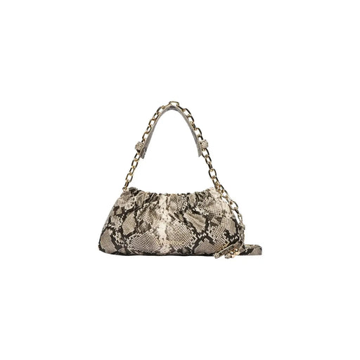 Sac à main Valentino pour femme, gris synthétique, motif serpent, bandoulière chaîne dorée, dimensions : 31 x 14 cm.