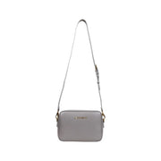 Valentino bags women handbag black polyurethane 23cm featuring light gray textured leather crossbody with gold hardware