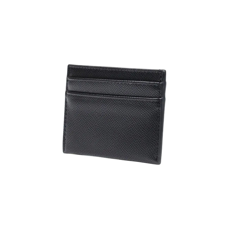 Portefeuille Valentino pour femme en cuir noir texturé, bords surpiqués et multiples poches latérales, taille W10.5