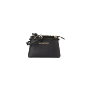Black Valentino synthetic leather wallet with gold-tone zippers and logo for womens handbag W30cm