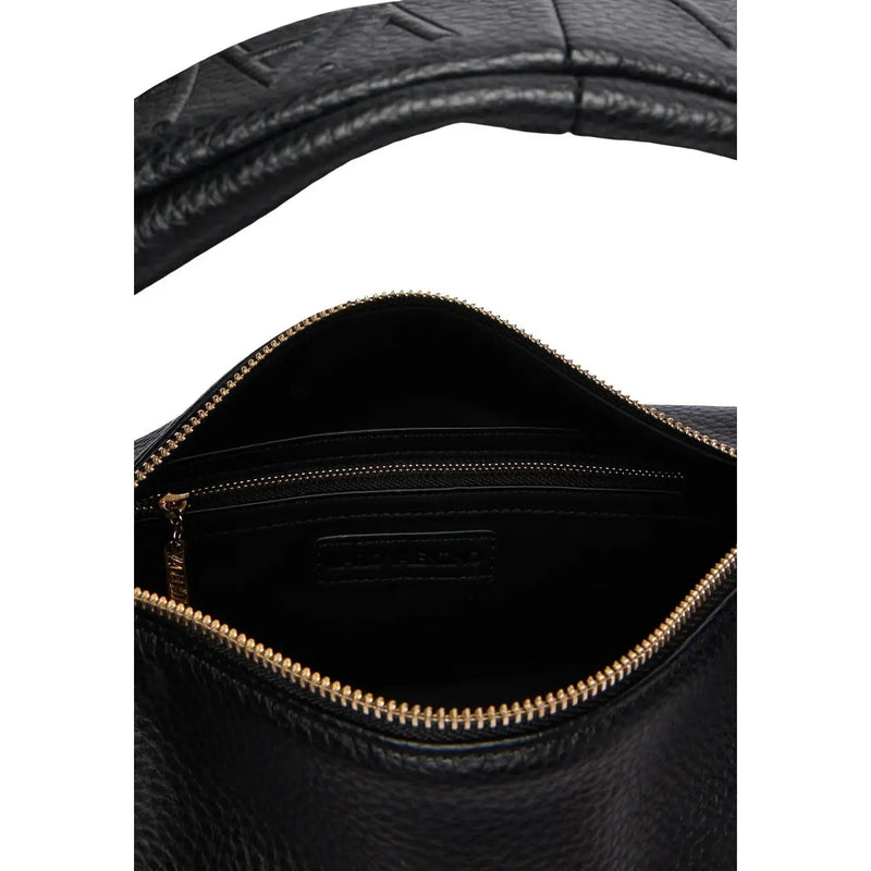 Valentino bags womens black textured synthetic leather crossbody bag with gold-tone zipper and interior lining W30cm
