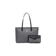 Valentino beige polyurethane tote bag with gold V logo and top handles