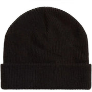 Bonnet Vans noir côtelé pour homme avec revers, vue de face