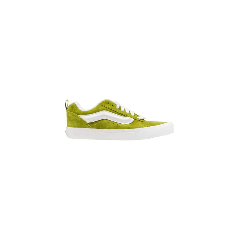 Green and white vans skate shoe with classic design.