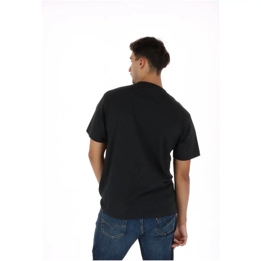 T-shirt Vans pour homme, noir, en coton, à manches courtes et col rond, vue de face.