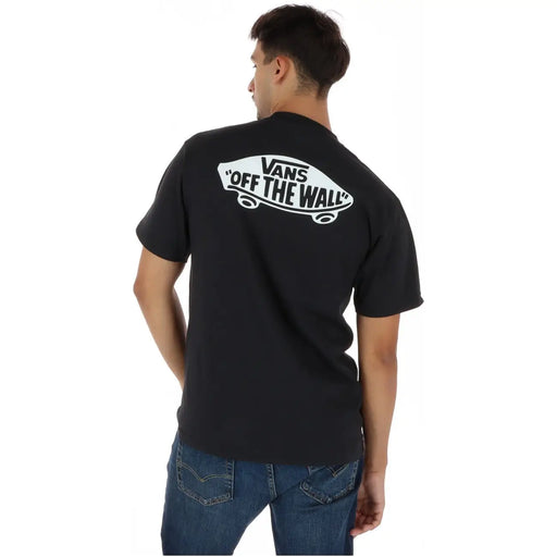 T-shirt Vans pour homme, noir, en coton, manches courtes, avec logo Off-The-Wall sur le devant