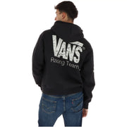 Sweat-shirt zippé Vans pour homme en coton noir, orné d'un logo Vans Racing Team blanc vieilli et d'un texte au dos.