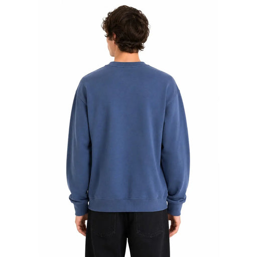 Sweat-shirt Vans pour homme en coton bleu, coupe décontractée, col rond et poignets côtelés doux bleu clair.