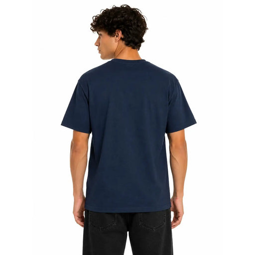 T-shirt Vans bleu marine pour homme, en coton, à manches courtes et col rond, idéal pour un style décontracté.