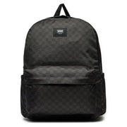 Sac à dos Vans noir pour homme, en polyester résistant avec un motif à carreaux discret, dimensions : 32 x 42 x 12 cm