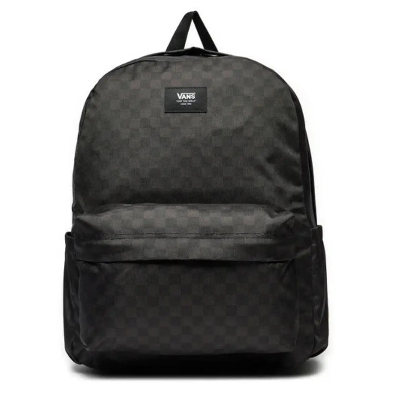 Sac à dos Vans noir pour homme, en polyester résistant avec un motif à carreaux discret, dimensions : 32 x 42 x 12 cm