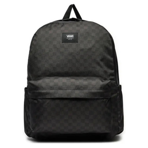 Sac à dos Vans noir pour homme, en polyester résistant avec un motif à carreaux discret, dimensions : 32 x 42 x 12 cm