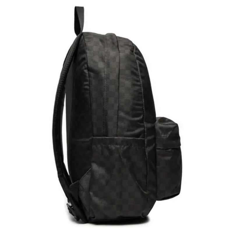 Sac à dos Vans Old Skool noir à motif à carreaux discret, en polyester résistant, 32 x 42 x 12 cm