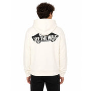 Sweat à capuche Vans pour homme en coton crème, dos dévoilant un motif de skateboard noir et un design original.
