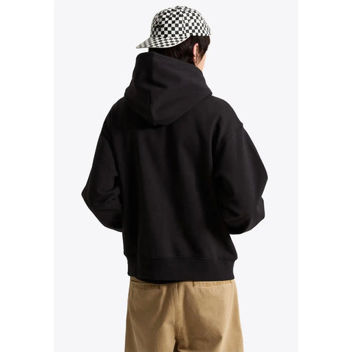 Sweat-shirt noir Vans pour homme en coton, à capuche, coupe décontractée, poignets et ourlet côtelés, poches avant