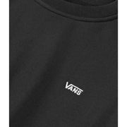 Sweat-shirt Vans noir pour homme, col rond en coton, avec un petit logo blanc brodé sur la poitrine.