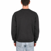 Sweat-shirt Vans pour homme en coton noir, col rond, manches longues et poignets côtelés, idéal pour un style décontracté.