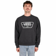 Sweat-shirt Vans noir pour homme, en coton, col rond, avec logo noir et blanc « CA Vans NY Since 1966 » et motifs de dés.