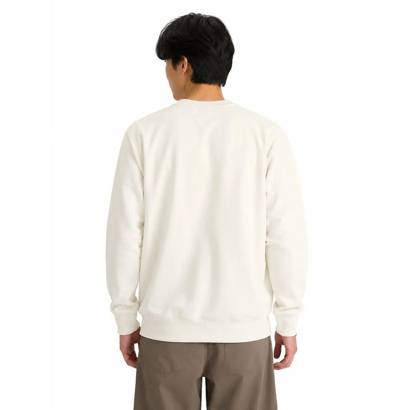 Sweat-shirt Vans pour homme, couleur crème, en coton à col rond, confectionné dans un tissu doux et doté d'un design minimaliste à manches longues.