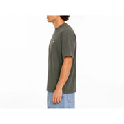 T-shirt Vans pour homme en coton vert olive, col rond et petit logo blanc sur la poitrine gauche