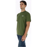 T-shirt homme Vans vert olive en coton à manches courtes, col rond et petit logo blanc sur la poitrine gauche