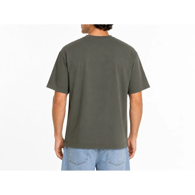 T-shirt Vans homme en coton vert olive à manches courtes et col rond, style décontracté