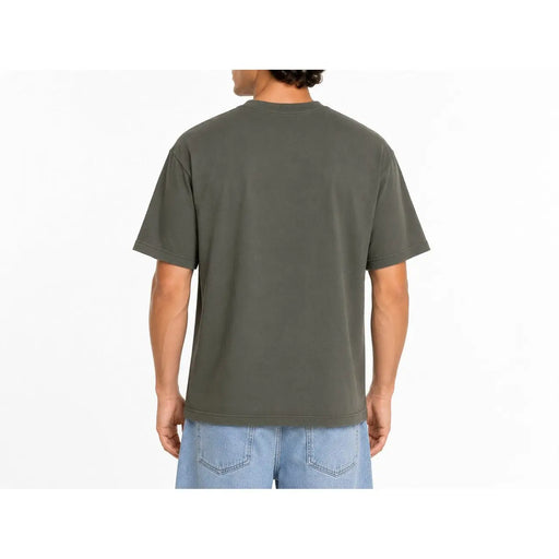 T-shirt Vans homme en coton vert olive à manches courtes et col rond, style décontracté