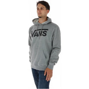 Sweat-shirt gris Vans pour homme, en mélange de coton, avec logo noir, cordons de serrage et poche à capuche.