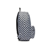 Sac à dos Vans pour homme en polyester noir avec bretelles noires et motif à damier noir et blanc au dos