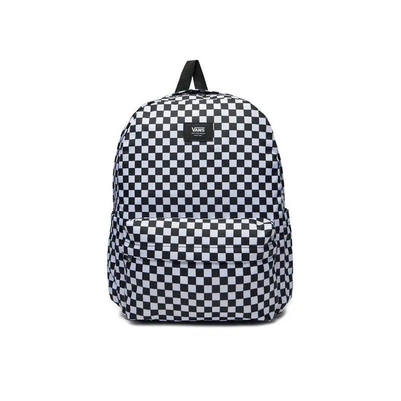Sac à dos Vans pour homme en polyester noir à motif damier noir et blanc avec poche avant zippée