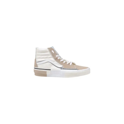 Vans montantes beiges et blanches pour hommestop Baskets montantes en daim avec empiècements en toile et bande logo classique, pointure 43 (10 US), semelle en caoutchouc