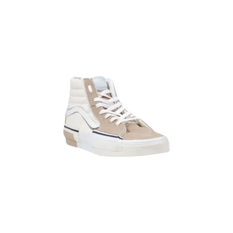 Baskets montantes beiges Vans pour hommetop Tige en daim, empiècements en toile blanche, coutures noires, semelle en cuir et caoutchouc, pointure 40