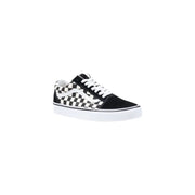 Baskets Vans pour homme, noires, en tissu, à lacets, basses top chaussures à empeigne en daim et toile à damier noir et blanc