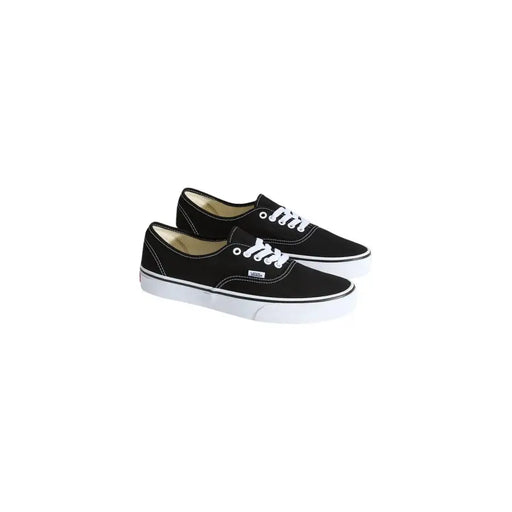 Baskets Vans pour homme, en toile noire à lacets blancs et semelle en caoutchouc classique, style authentique.