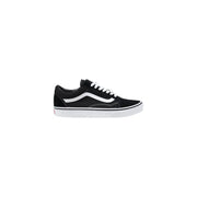 Baskets Vans homme en daim noir avec lacets blancs, bande latérale classique et semelle en caoutchouc blanc vn000d3hy281
