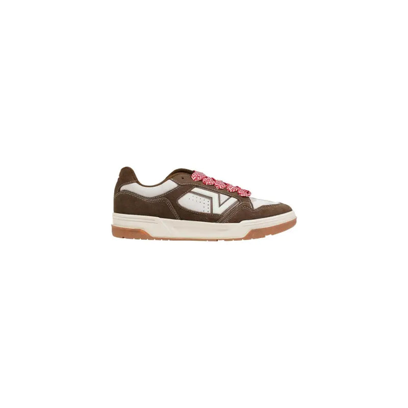 Baskets basses Vans pour homme en cuir marrontop avec des accents blancs et des lacets tressés roses de la collection printemps-été