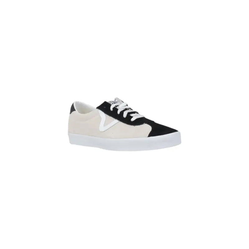 Baskets basses Vans pour homme, multicolores, en daim noir et blanc cassé.top avec une semelle en caoutchouc blanc et le logo emblématique de Vans sur le côté
