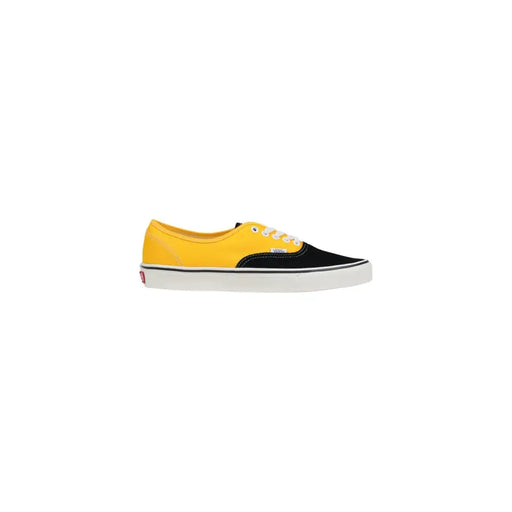 Baskets Vans jaunes et noires pour homme, avec lacets en coton blanc et tige en toile, issues de la collection printemps-été.