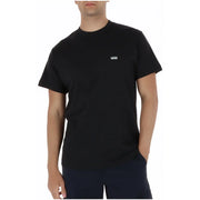 T-shirt Vans noir pour homme, manches courtes, col rond, en coton, avec petit logo blanc sur la poitrine gauche.