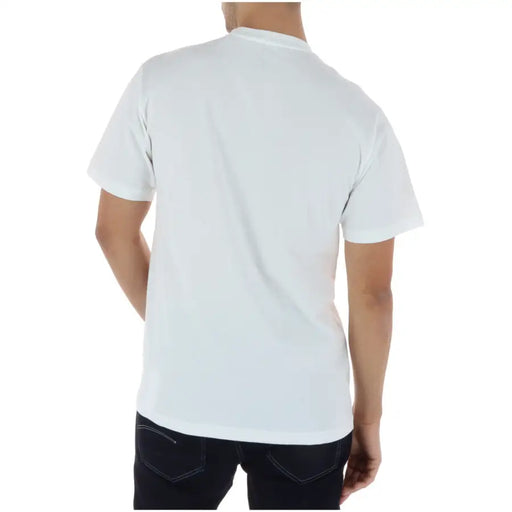 T-shirt Vans pour homme en coton blanc, à manches courtes et col rond, au design simple.