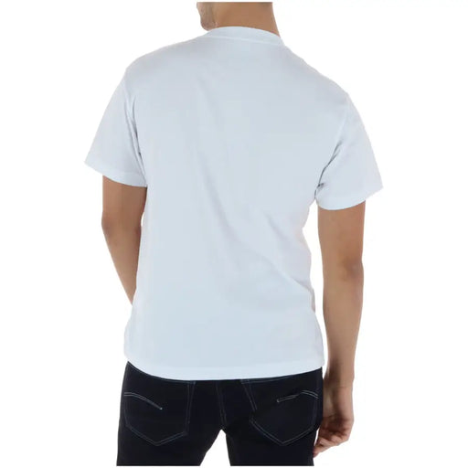 T-shirt blanc à col rond en coton pour homme de la marque Vans, 100 % coton, alliant confort et style.