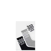 Vans men underwear three vans socks in black gray heather and white with classic checkerboard pattern and vans logo