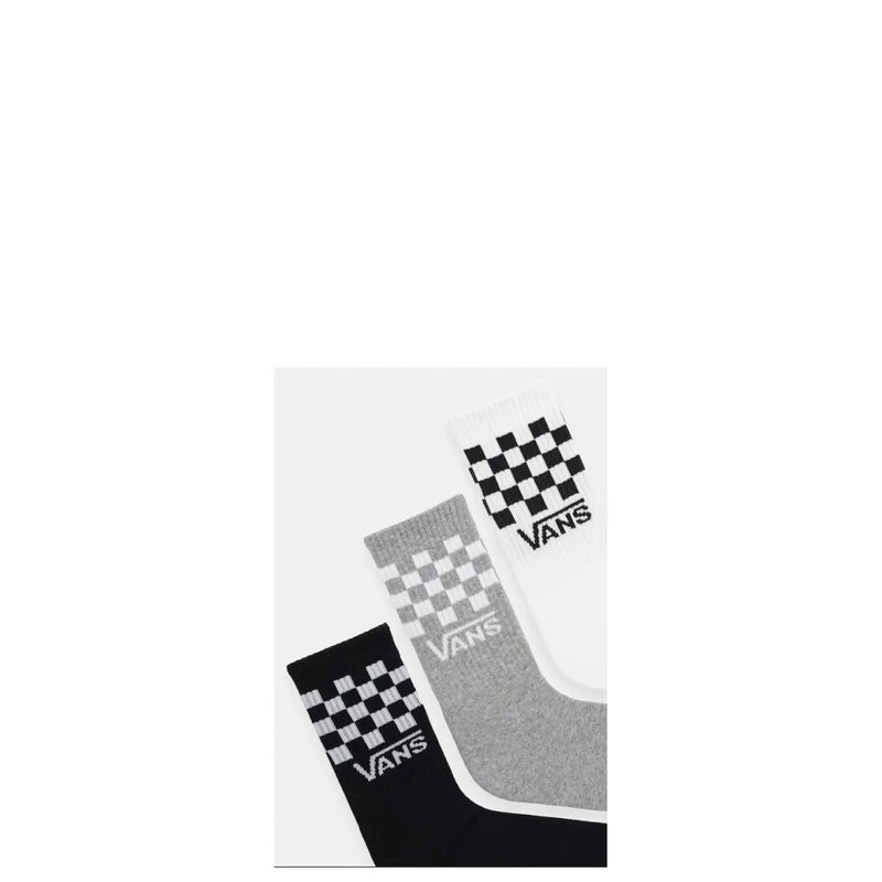 Vans men underwear three vans socks in black gray heather and white with classic checkerboard pattern and vans logo
